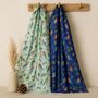 Robin Print Cotton Blend Scarf, thumbnail 2 of 7