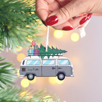 Personalised Christmas Campervan Hanging Decoration, 2 of 6