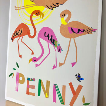 Flamingo Personalised Name Print, 3 of 12