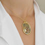Golden Sapphire Birthstone Gold Plated Necklace, thumbnail 2 of 3