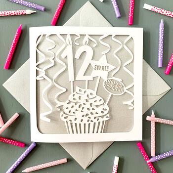 Personalised Cupcake 12th Birthday Card, 2 of 4