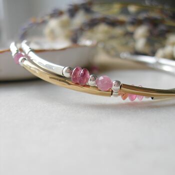 Pink Tourmaline Double Stranded Bracelet, 4 of 5