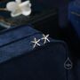 Oxidise Sterling Silver Star Fish Stud Earrings, thumbnail 8 of 12