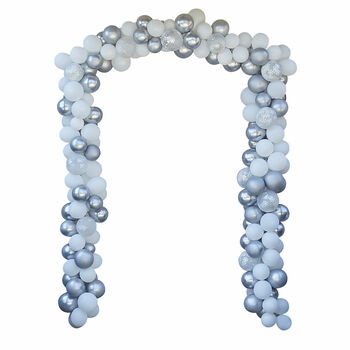 Silver And White Christmas Door Balloon Arch Kit, 2 of 3