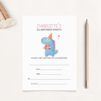 10 Little Party Dino Party Invitations, 2 of 2
