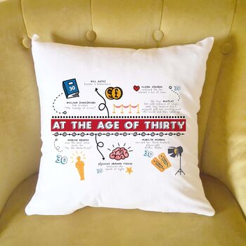 Personalised 30th Birthday Cushion Gift, 11 of 12