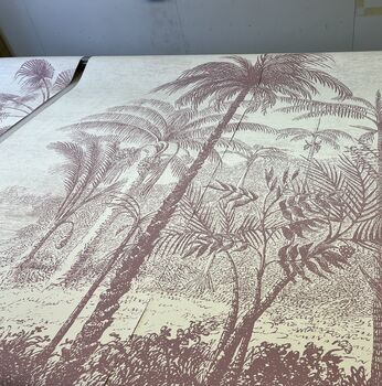 Palm Of The Ucayali Amazon Mural In Blush Pink, 4 of 5