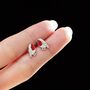 Baby Robin Bird Stud Earrings In Sterling Silver, thumbnail 2 of 12