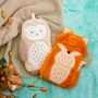 Fox And Owl Hot Water Bottle And Cover, thumbnail 2 of 4