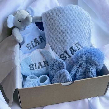 Personalised Soft Blue Elephant Baby Gift, 3 of 3