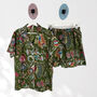 Green Floral 100% Cotton Ladies Pyjama Short Set, thumbnail 2 of 5