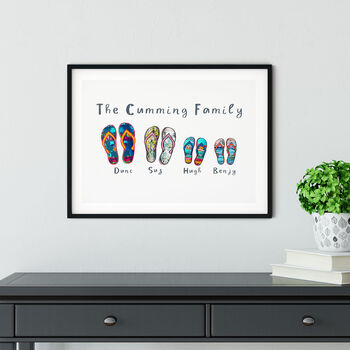 Personalised Family Flip Flop Print, 6 of 10