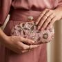 Pink Embroidered Handcrafted Clutch Bag, thumbnail 1 of 12