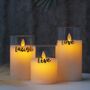 Three Glass Flameless Battery Operated LED Candles, thumbnail 2 of 6