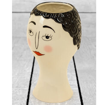 Ceramic Doodle Woman's Face Vase, 4 of 4