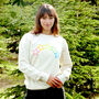 Neon Rainbow Stars Christmas Sweatshirt Jumper, thumbnail 4 of 7