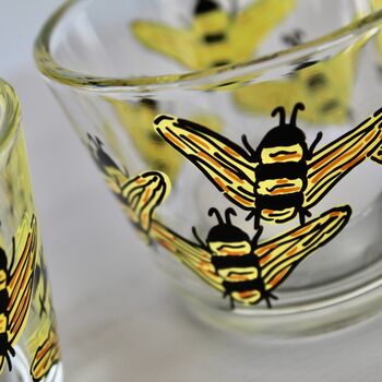 Bumblebee Hand Painted Glass Tea Light Holders, 2 of 6
