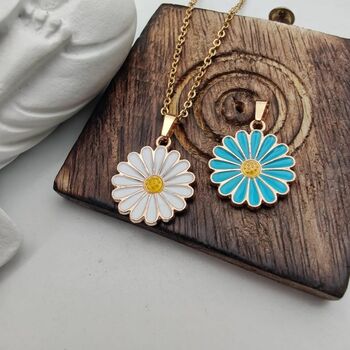 Indie Boho Daisy Sun Flower Charms Necklace, 3 of 4