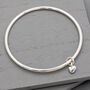 Sweetheart Silver And Gold Recycled Heart Bangle, thumbnail 3 of 12