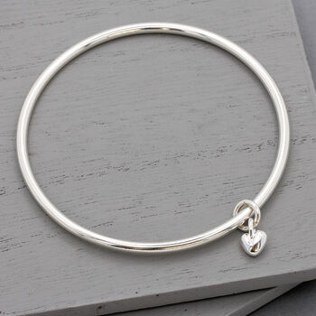 Sweetheart Silver And Gold Recycled Heart Bangle, 3 of 12