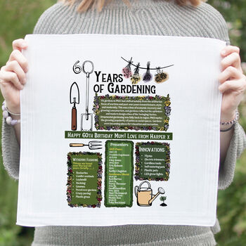 Personalised 60th Birthday Gift For Gardeners Handkerchief Pair, 4 of 6