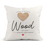 Personalised 5th Wedding Anniversary Cushion 'Wood', thumbnail 1 of 3