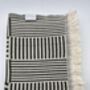 Hestia Modern, Striped Cotton Blanket Dark Olive Green, thumbnail 2 of 12