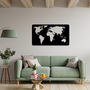 Metal World Map Wall Decor With Continents Design, thumbnail 3 of 11