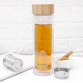 Glass Tea Infuser Tumbler With Bamboo Lid, 5 of 6