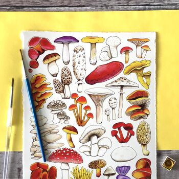 Mushrooms Of Britain Wildlife Watercolour Print, 3 of 6