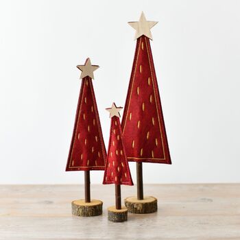 Red Felt Medium Tree Christmas Decoration, 3 of 3