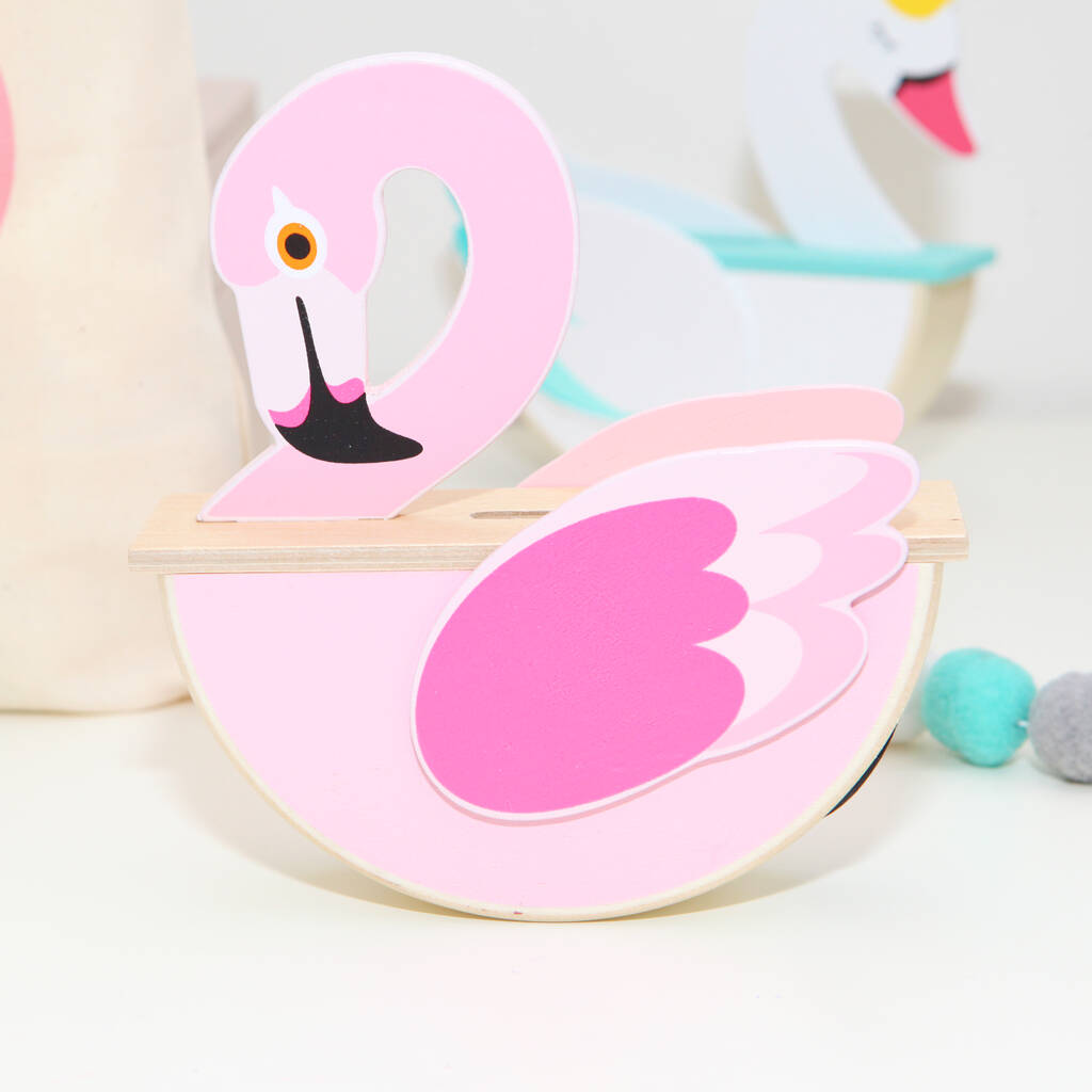 Wooden Flamingo Money Box Bank, 1 of 3