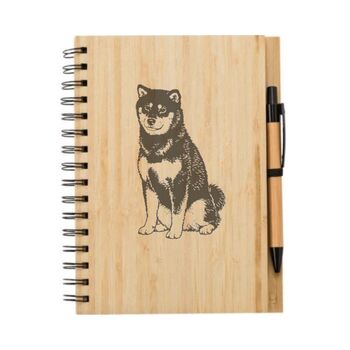 Personalised Japanese Shiba Inu Engraved Notebook, 2 of 3