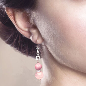 Rose Quartz, Rhodonite And Diamante Bracelet, 5 of 8