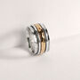 Karma Fortune Men's Silver Spinning Ring, thumbnail 3 of 10