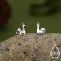 Sterling Silver Tiny Llama Stud Earrings, thumbnail 1 of 12