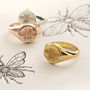 Sterling Silver And Gold Honey Bee Signet Ring, thumbnail 2 of 7