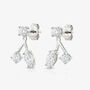 Moissanite Ear Jacket Stud Earrings In 18k Gold Or Silver, thumbnail 8 of 8