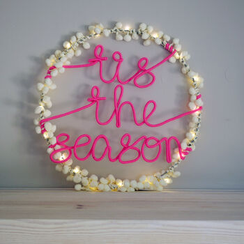 Tis The Season Holly Fairy Light Wreath, 9 of 12