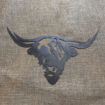 Highland Bulls Head Metal Wall Art Plaque, 10 of 12