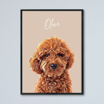 Personalised Pet Print Portrait From Photo, 3 of 11
