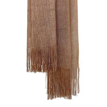 Bronze Viscose Metallic Wrap Scarf, 2 of 4