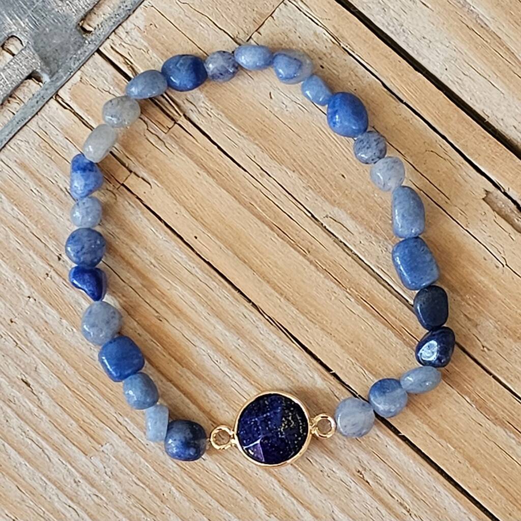 Semi Precious Blue Stone Bracelet By Nest