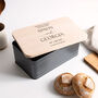 Personalised Bread Bin With Engraved Wooden Lid, thumbnail 1 of 6