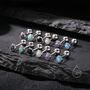3mm Black Opal Screw Back Earrings In Sterling Silver, thumbnail 7 of 11