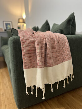 Handwoven Sofa Throw, Personalised Gift Set For Her, 9 of 9