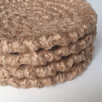 Four Pack Jute Coasters | Sustainable And Biodegradable, 3 of 5