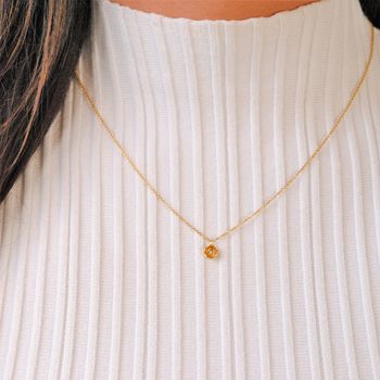 Diamond Forget Me Not Necklace In Gold Plated Silver, 2 of 5