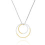 9ct Gold And Sterling Silver Double Circle Necklace, thumbnail 2 of 8
