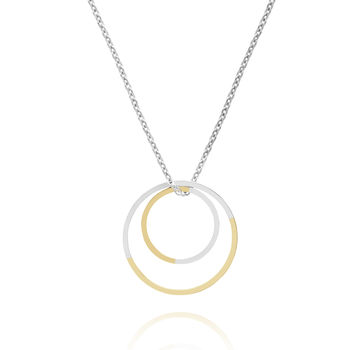 9ct Gold And Sterling Silver Double Circle Necklace, 2 of 8